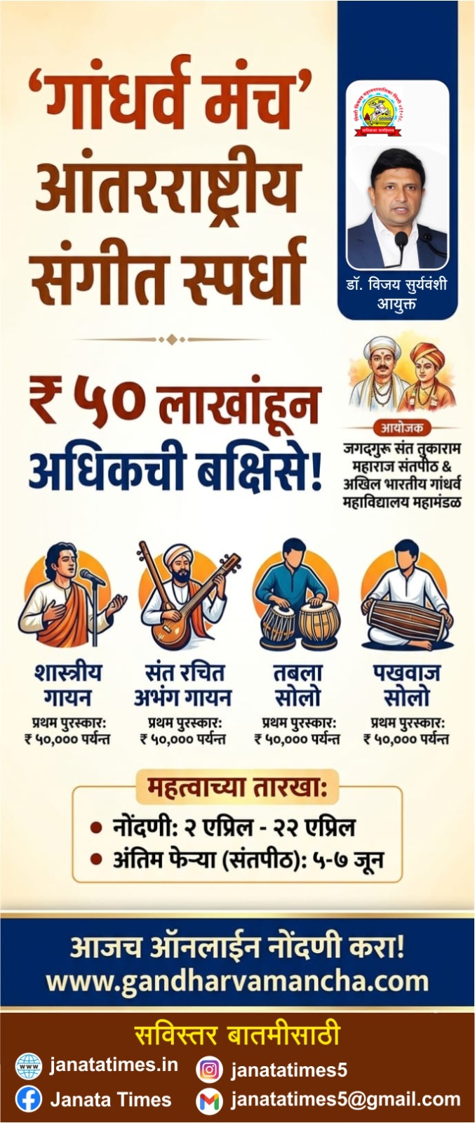 ‘गांधर्व मंच’ आंतरराष्ट्रीय संगीत स्पर्धेची घोषणा; ५० लाखांहून अधिकची बक्षिसे
